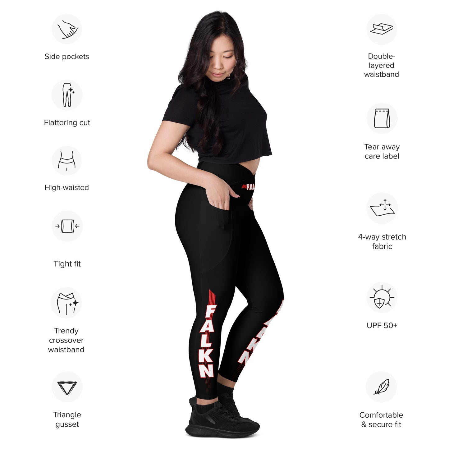 FALKN V-Bund-Leggings mit Taschen