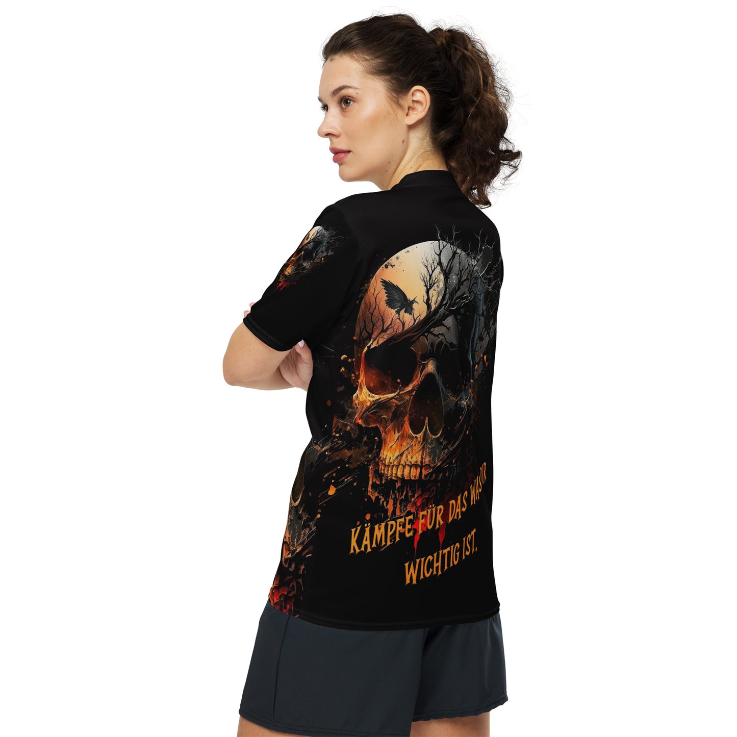 Skull Recyceltes Unisex-Trikot mit Allover-Druck