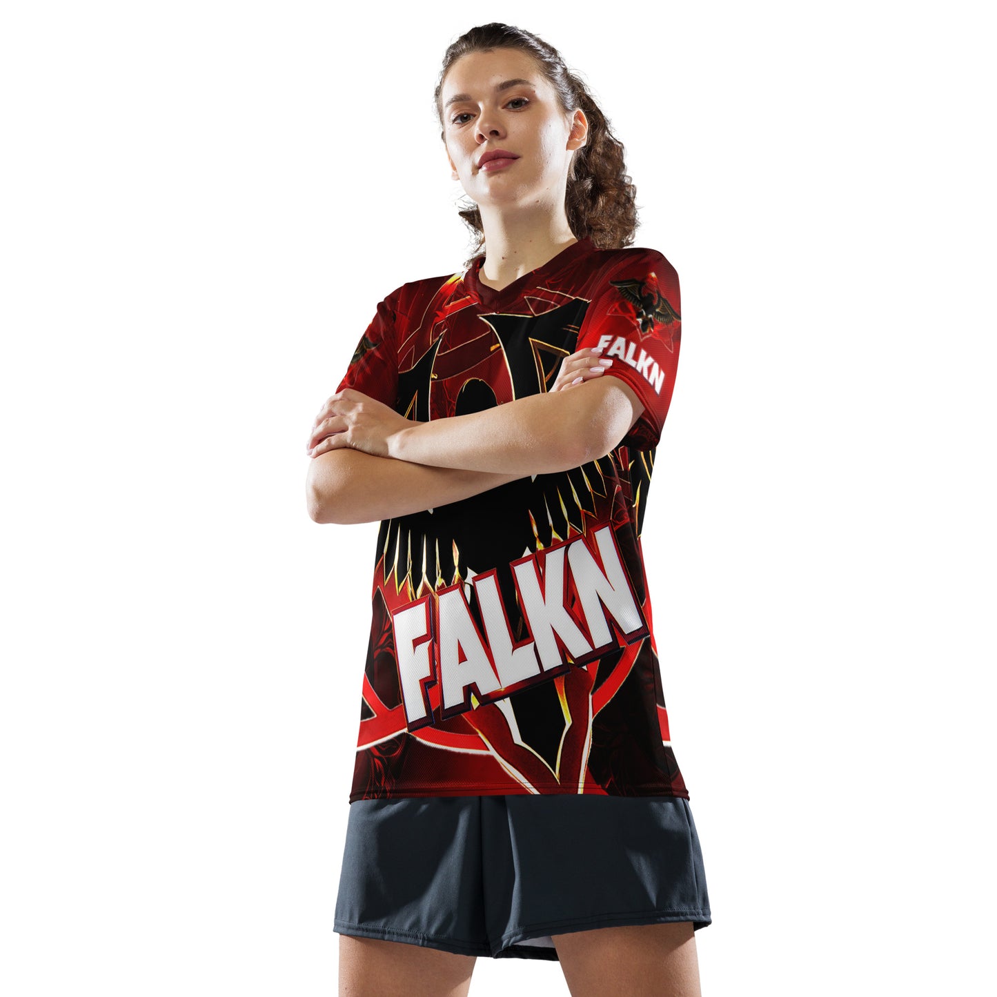 Falkn New Recyceltes Unisex-Trikot mit Allover-Druck