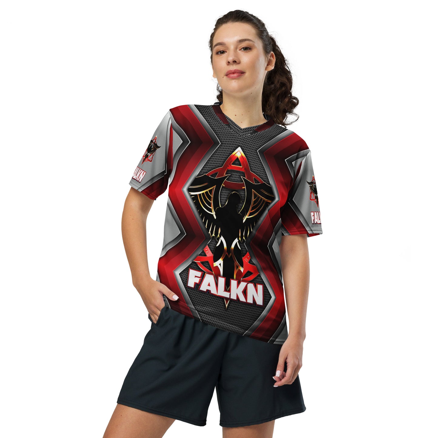 FALKN Modern Recyceltes Unisex-Trikot mit Allover-Druck