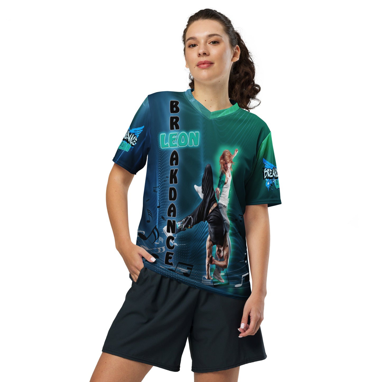 Breakdance Recyceltes Unisex-Trikot mit Allover-Druck