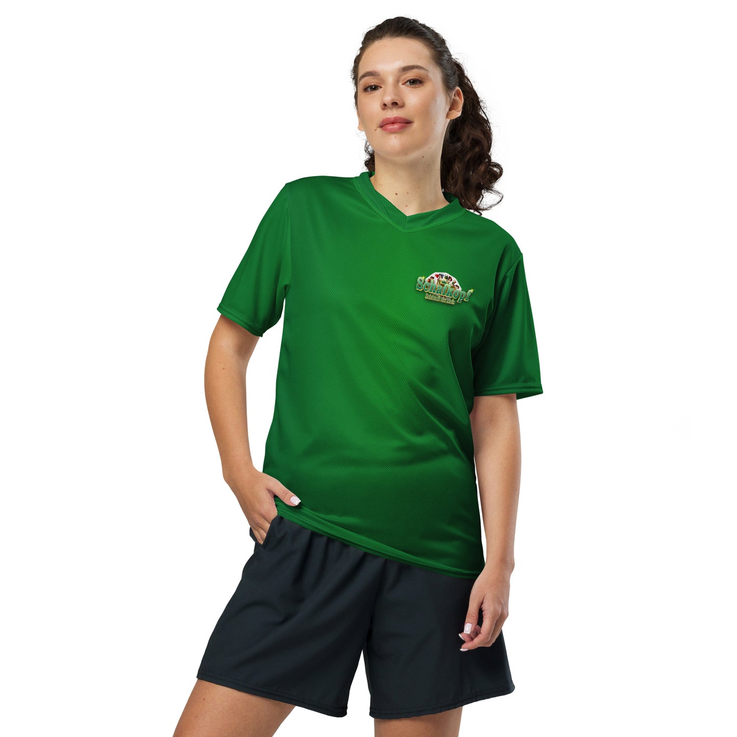 Schafkopf Recyceltes Unisex-Trikot mit Allover-Druck