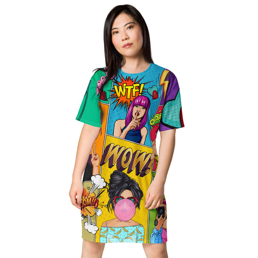 T-Shirt-Kleid Popart