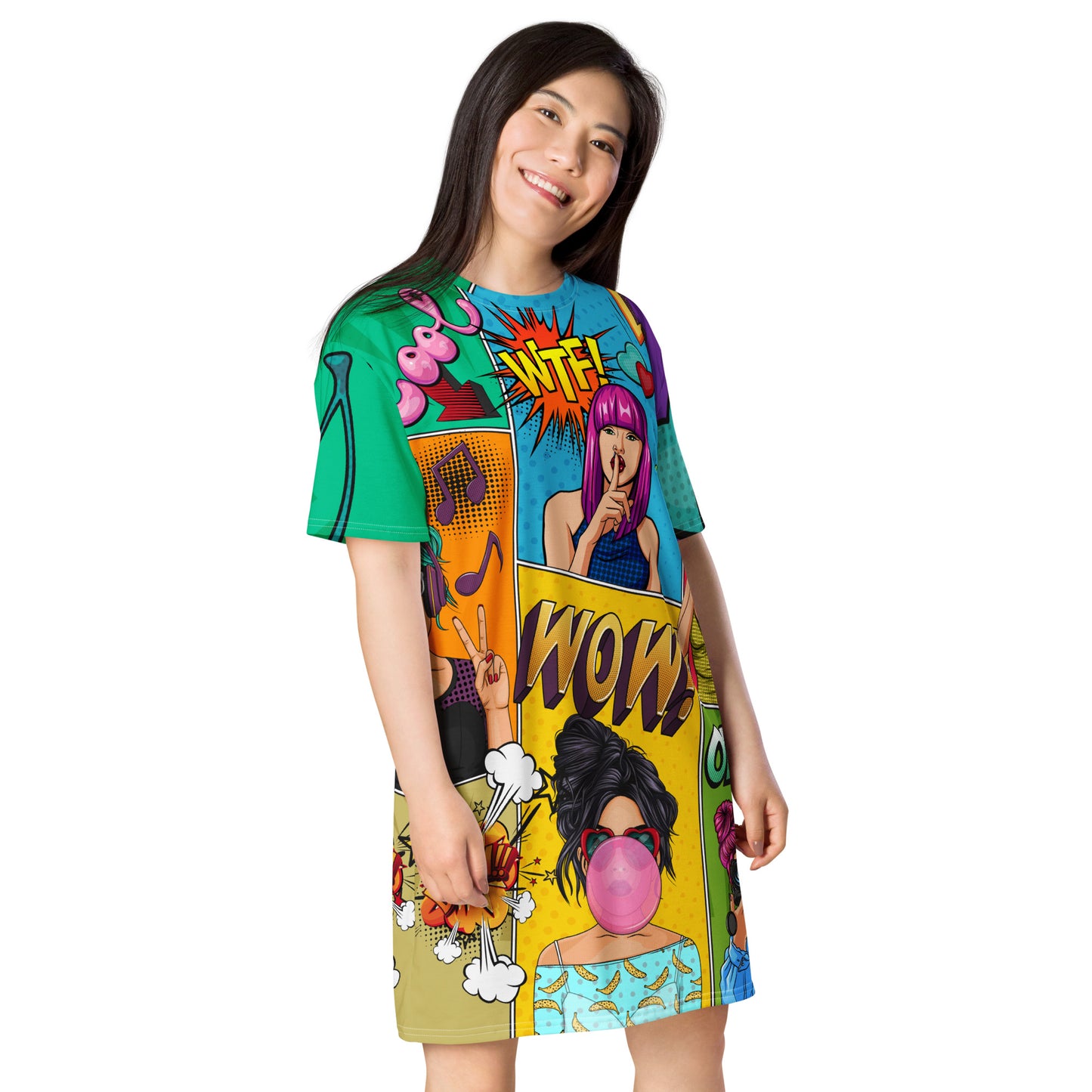 T-Shirt-Kleid Popart