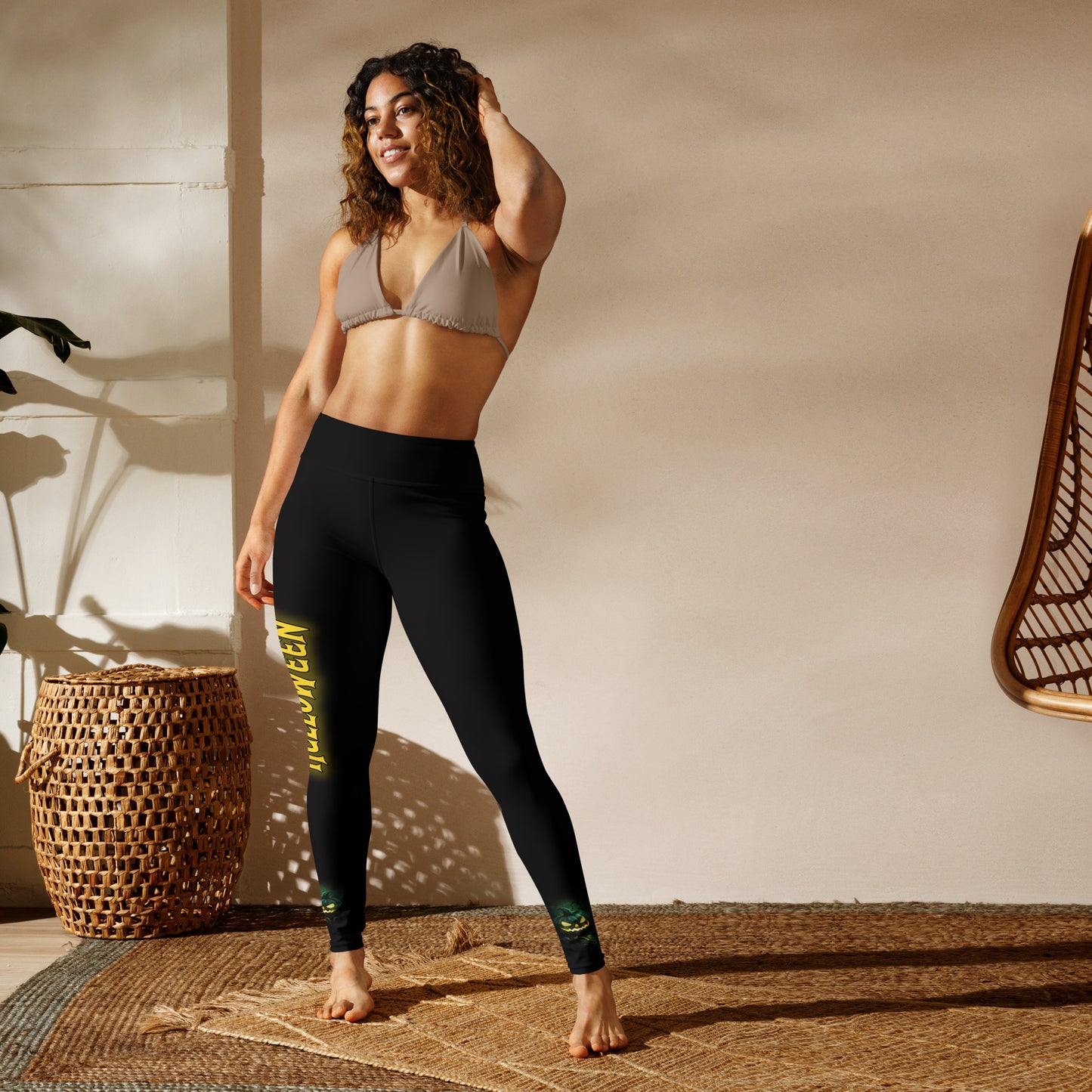 Grüner Kürbis Yoga-Leggings